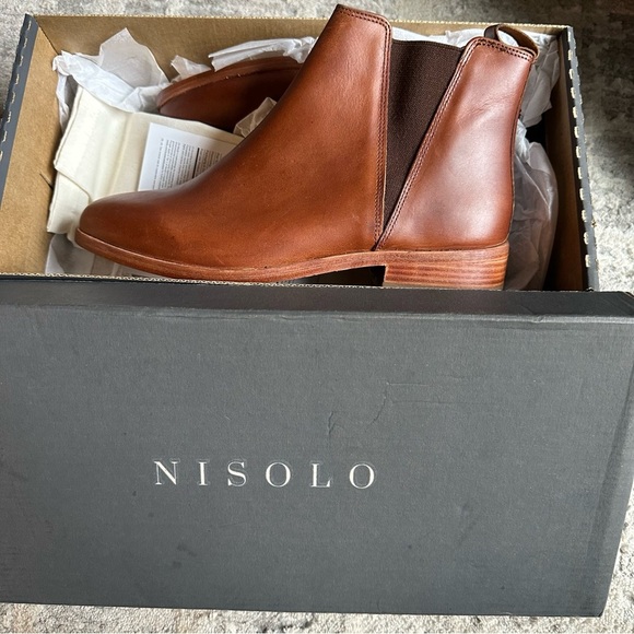 NISOLO Chelsea Boot Classic Brandy Leather Ankle‎ Boots Size 7 - Picture 5 of 5